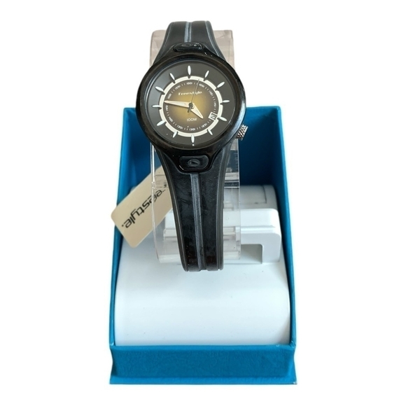 NIB FREESTYLE MINX Unisex Watch Water Resistant Rubber Band Black Wristwatch - Picture 2 of 7